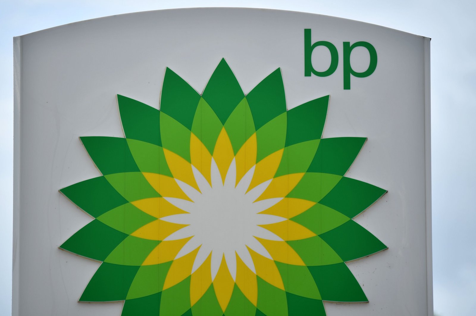 The BP logo is seen at a BP gasoline and diesel filling station in Hildenborough, southeast of London, England, June 15, 2020. (AFP Photo)
