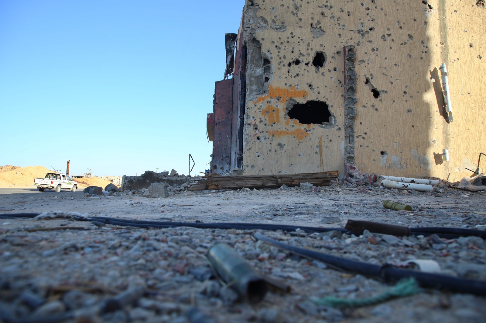 This photo shows the destruction caused by militias loyal to putschist Gen. Khalifa Haftar in the civilian settlements south of Tripoli after the warlord's retreat, Libya, June 27, 2020. (AA Photo)