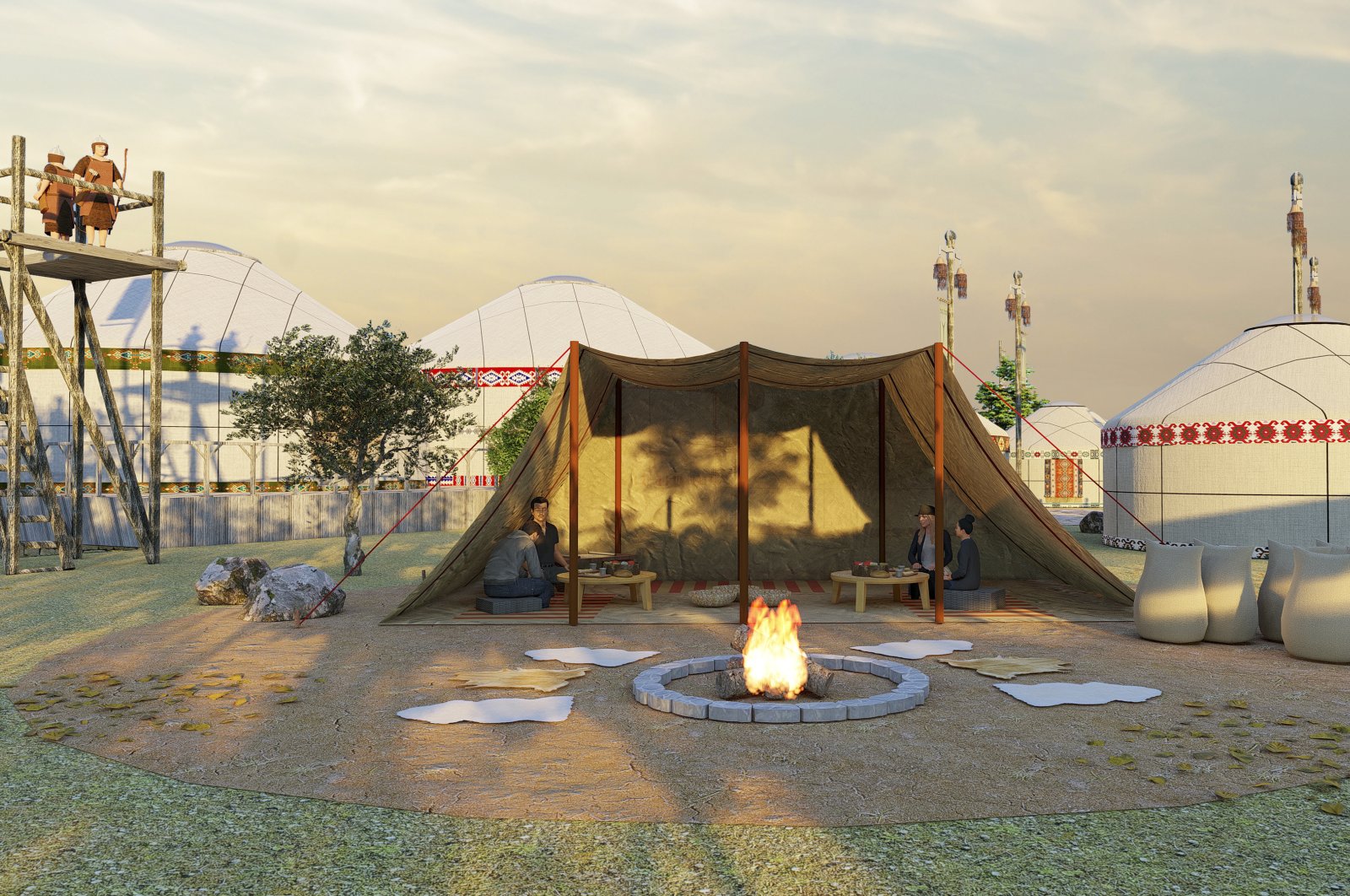 The accommodation area will consist of 40 haircloth tents. ( AA PHOTO)