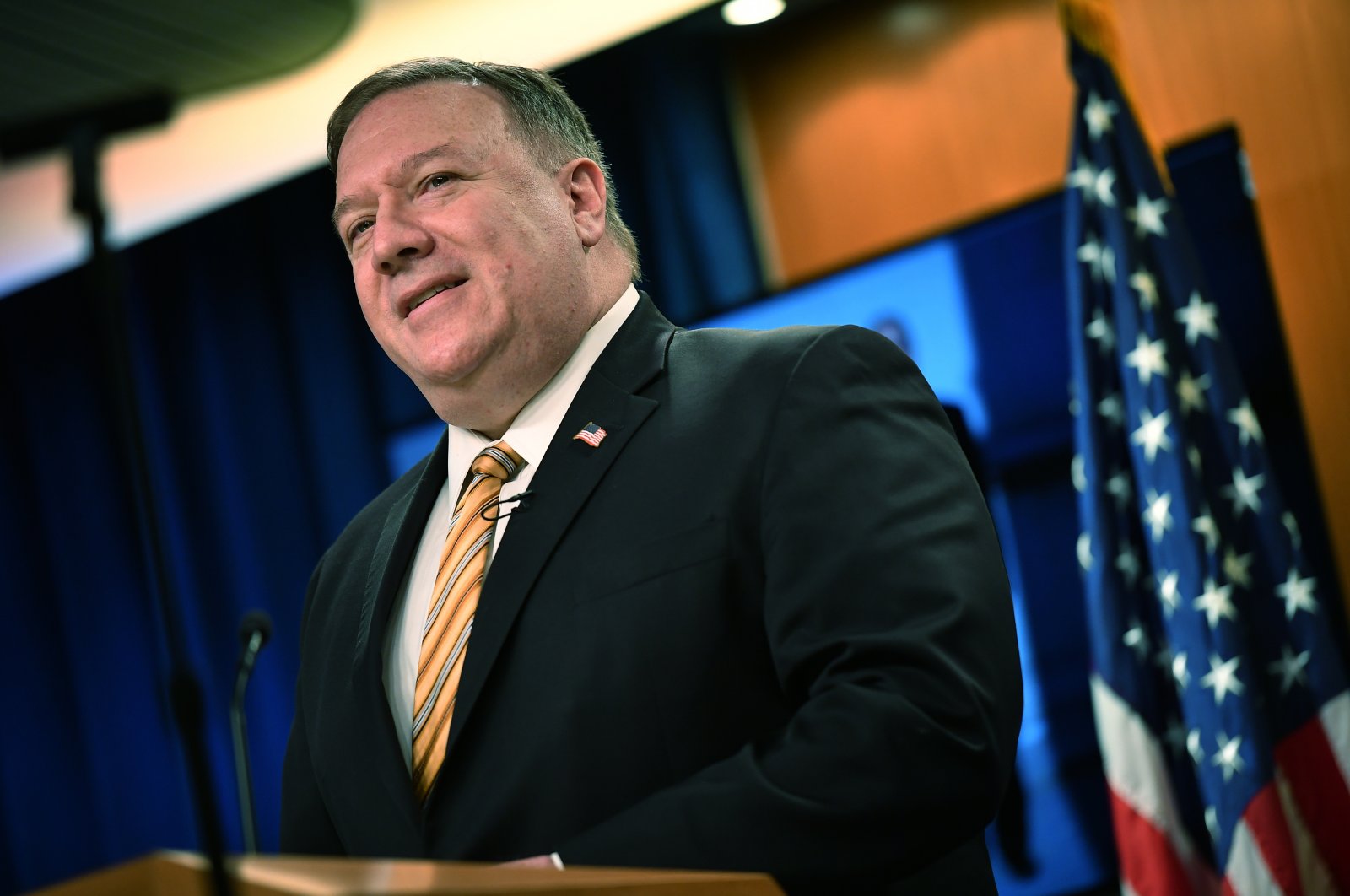 In this, June 24, 2020 file photo, US Secretary of State Mike Pompeo speaks during a news conference at the State Department in Washington. (Pool via AP)