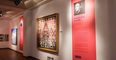 A work by Mercan Dede is seen at the exhibition in Izmir, western Turkey, June 29, 2020. (AA PHOTO)