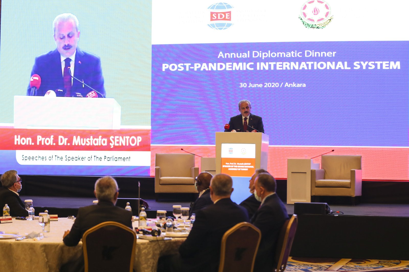 Speaker of Parliament Mustafa Şentop speaks at the Post-Pandemic International System panel in Ankara, Turkey, June 30, 2020 (AA Photo)