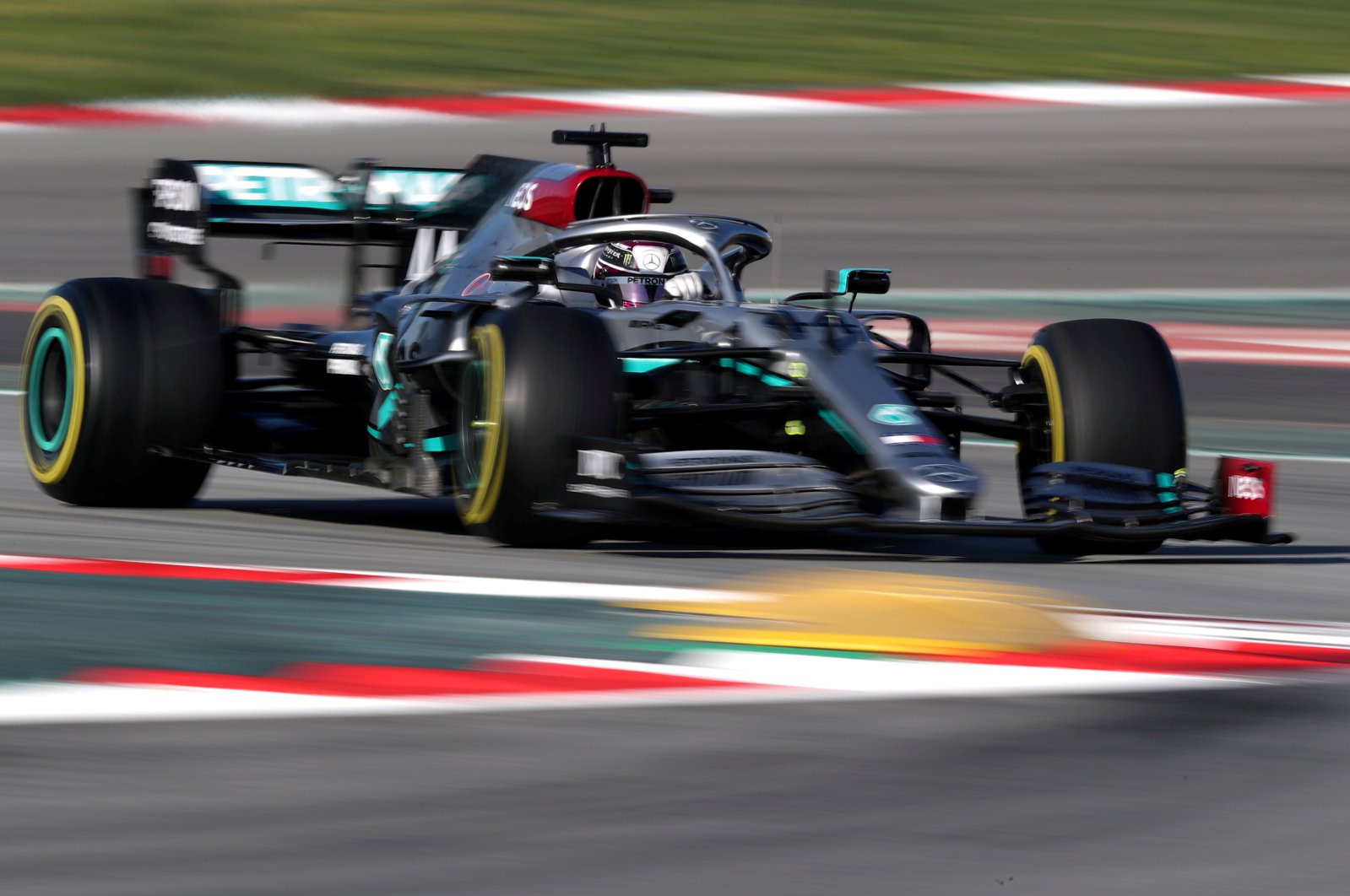 Mercedes' Lewis Hamilton in action during pre-season testing in Barcelona, Spain, Feb. 28, 2020. (Reuters Photo)