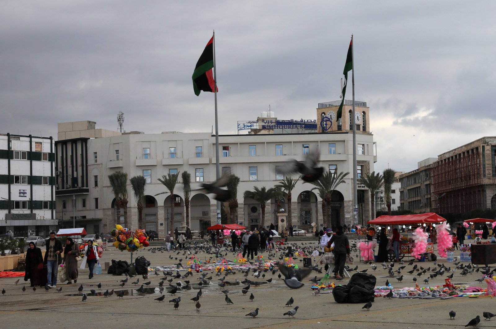 People are seen at the Martyrs' Square, Tripoli, Libya, Jan. 16, 2020. (Reuters Photo)