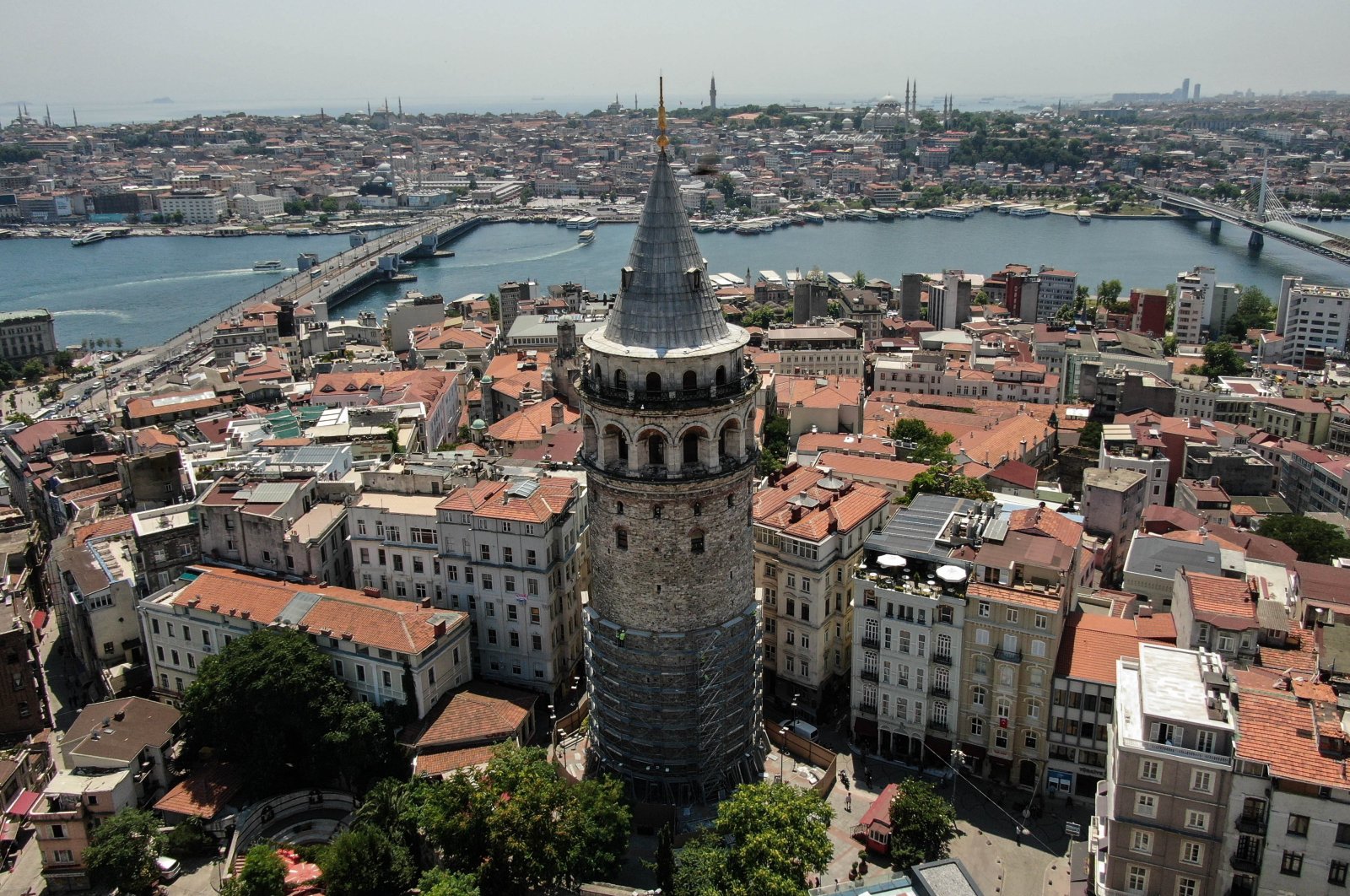 A view of Galata Tower in Istanbul, Turkey, July 1, 2020. (İHA Photo)