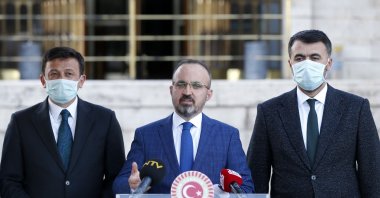 Justice and Development Party (AK Party) Group Deputy Chairman Bülent Turan speaks to reporters in Ankara, July 2, 2020 (AA Photo)