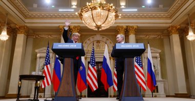 U.S. President Donald Trump waves after a joint news conference with Russia's President Vladimir Putin, in Helsinki, Finland, July 16, 2018. (Reuters Photo)