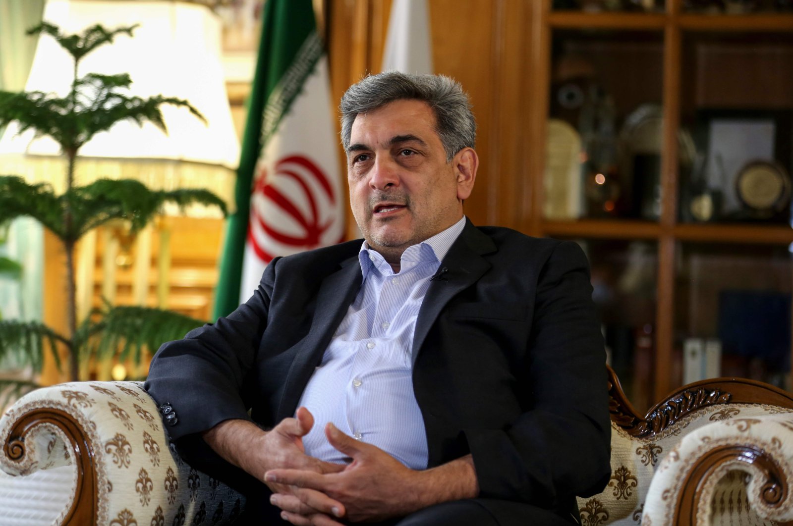 Mayor of Tehran Pirouz Hanachi speaks during an interview with AFP in the Iranian capital, on July 7, 2020. (AFP Photo)