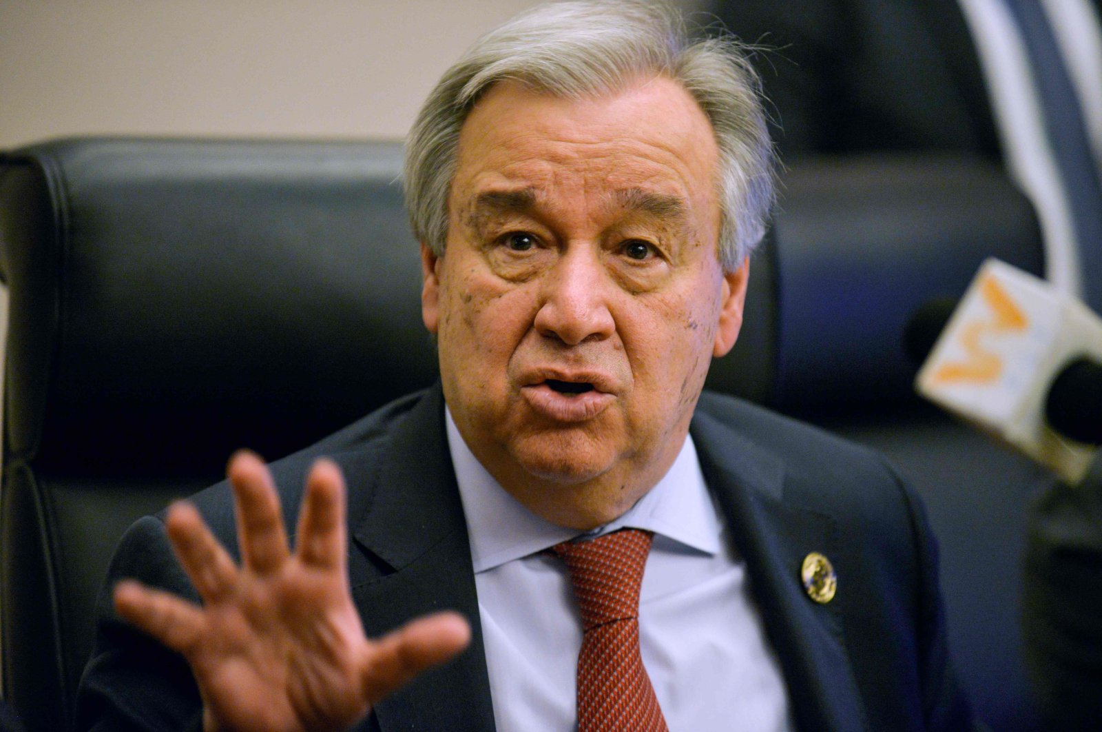 U.N. Secretary-General Antonio Guterres speaks during a news conference at the African Union headquarters during the 33rd African Union (AU) Summit, Addis Ababa, Ethiopia, Feb. 8, 2020. (AFP Photo)