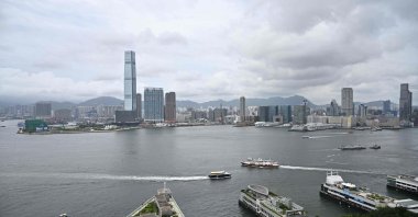 This general view shows the outlying island ferry piers along Victoria Harbor in the Central district in Hong Kong, July 9, 2020. (AFP Photo)