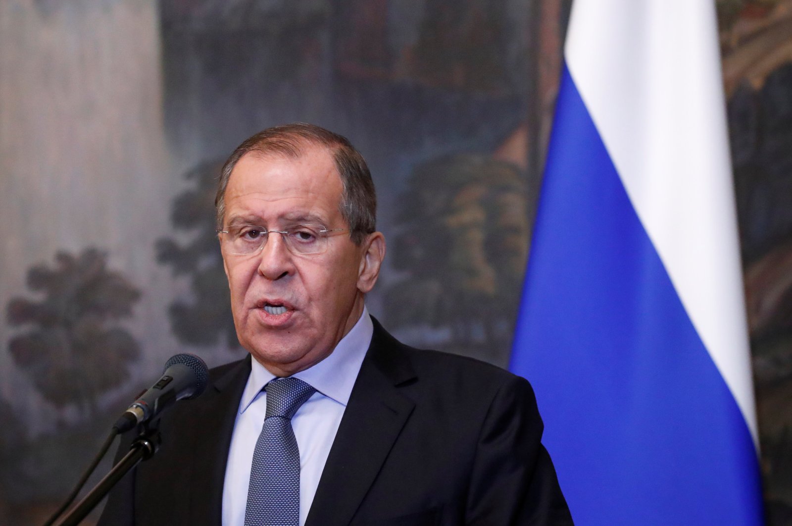 Russian Foreign Minister Sergei Lavrov speaks during a news conference after a meeting with his Madagascan counterpart Eloi Maxime Dovo in Moscow, Russia Oct. 22, 2018. (Reuters File Photo)