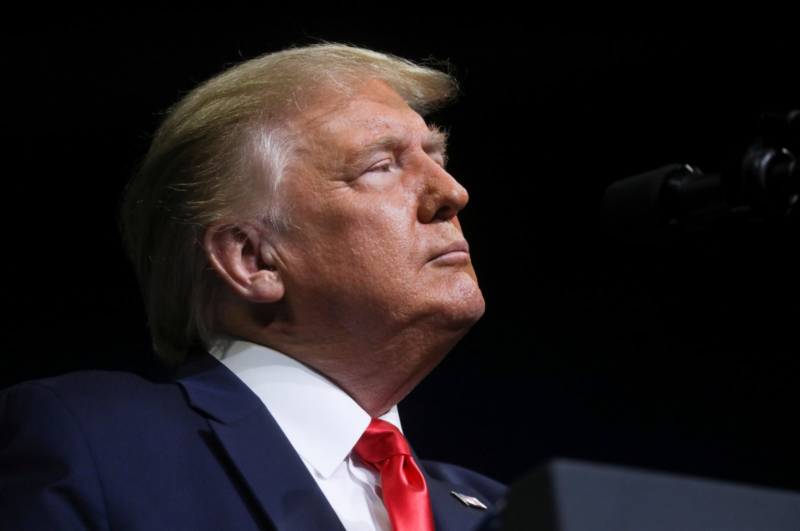 U.S. President Donald Trump pauses as he addresses his first reelection campaign rally in several months in the midst of the coronavirus pandemic at the BOK Center in Tulsa, Oklahoma, U.S., June 20, 2020. (Reuters Photo)