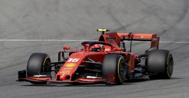 Ferrari driver Charles Leclerc steers his car during the qualifying session at the Italian Grand Prix, Monza, Italy, Sept. 7, 2019. (AP Photo)