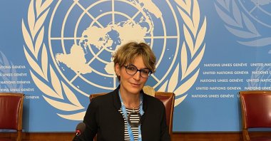 U.N. human rights investigator Agnes Callamard after speaking to journalists at the U.N. in Geneva, July 9, 2020. (AA)