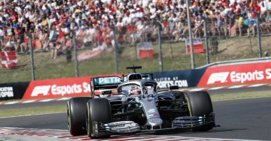 Mercedes driver Lewis Hamilton during the Hungarian GP in Mogyorod, Hungary, Aug. 4, 2019. (AP Photo)