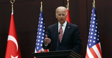 Former U.S. Vice President Joe Biden speaks to the media after talks with then-Prime Minister Binali Yıldırım in the capital Ankara, Turkey, Aug. 24, 2016. (AP Photo)