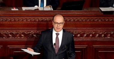 Tunisia's Prime Minister Elyes Fakhfakh speaks at the Assembly of People's Representatives, Tunis, Feb. 26, 2020. (REUTERS Photo)