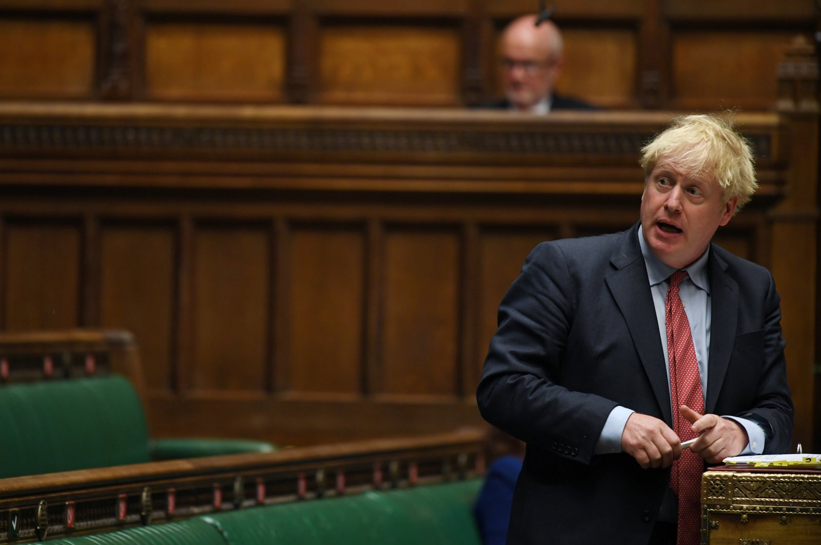 Britain's Prime Minister Boris Johnson speaks during question period at the House of Commons in London, Britain on July 15, 2020. (UK Parliament Photo/Jessica Taylor/ via Reuters)