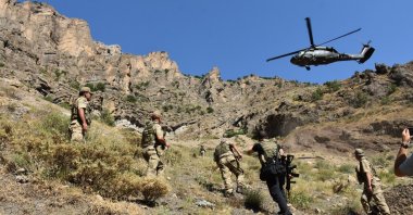 Turkish soldiers operate in Hakkari as part of the newly launched Operation Lightning-Cilo 2, July 20, 2020. (AA)