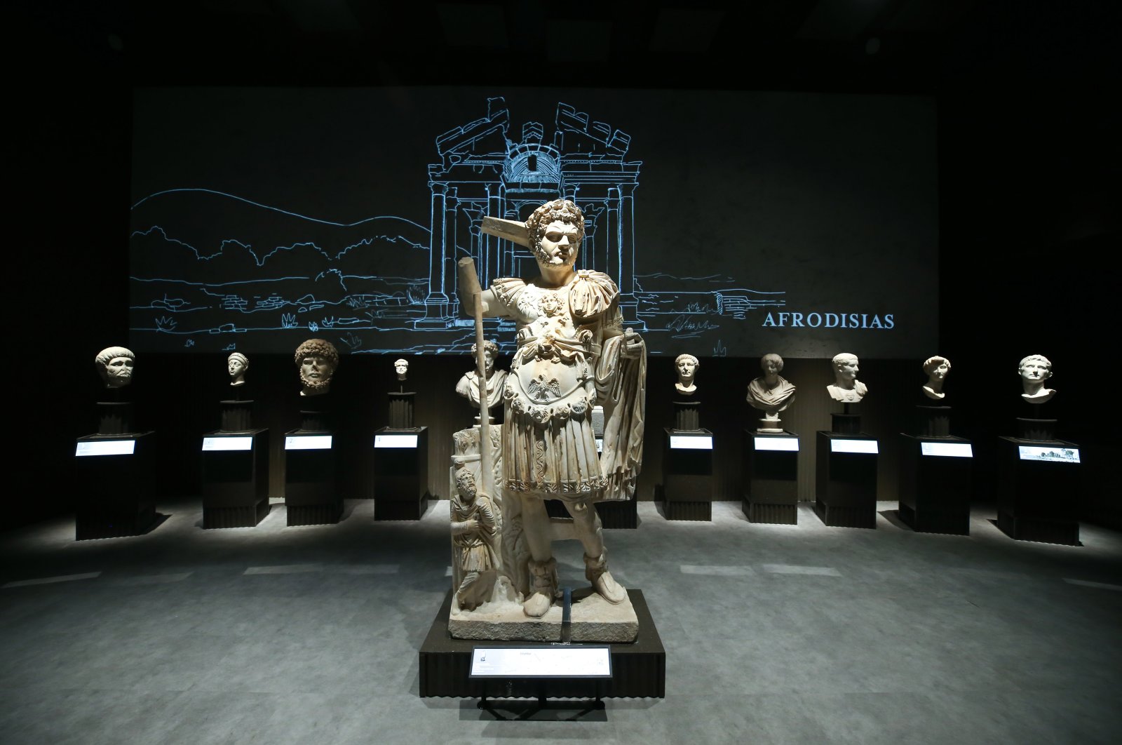 Ancient sculptures at the Istanbul Airport Museum, Istanbul, July 17, 2020. (AA PHOTO)