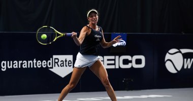  Danielle Collins in action during a World TeamTennis match in Greenbrier, West Virginia, U.S., July 16, 2020. (Reuters Photo)