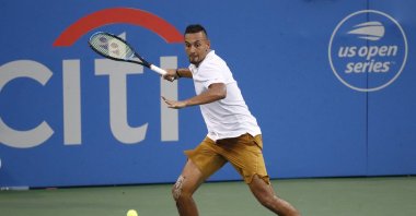 Nick Kyrgios during the Citi Open in Washington, U.S., Aug. 3, 2019. (AP Photo)