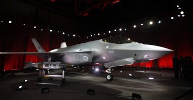 An F-35 fighter jet is seen in a ceremony during which Turkey took delivery of its first fighter jets in Forth Worth, Texas, United States, June 21, 2018. (AA Photo)
