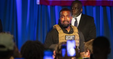Kanye West makes his first presidential campaign appearance, in North Charleston, South Carolina, U.S., July 19, 2020. (AP Photo)