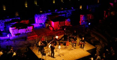 A scene from the first concert of the International Ephesus Opera and Ballet Festival, Izmir, July 21, 2020. (AA Photo)