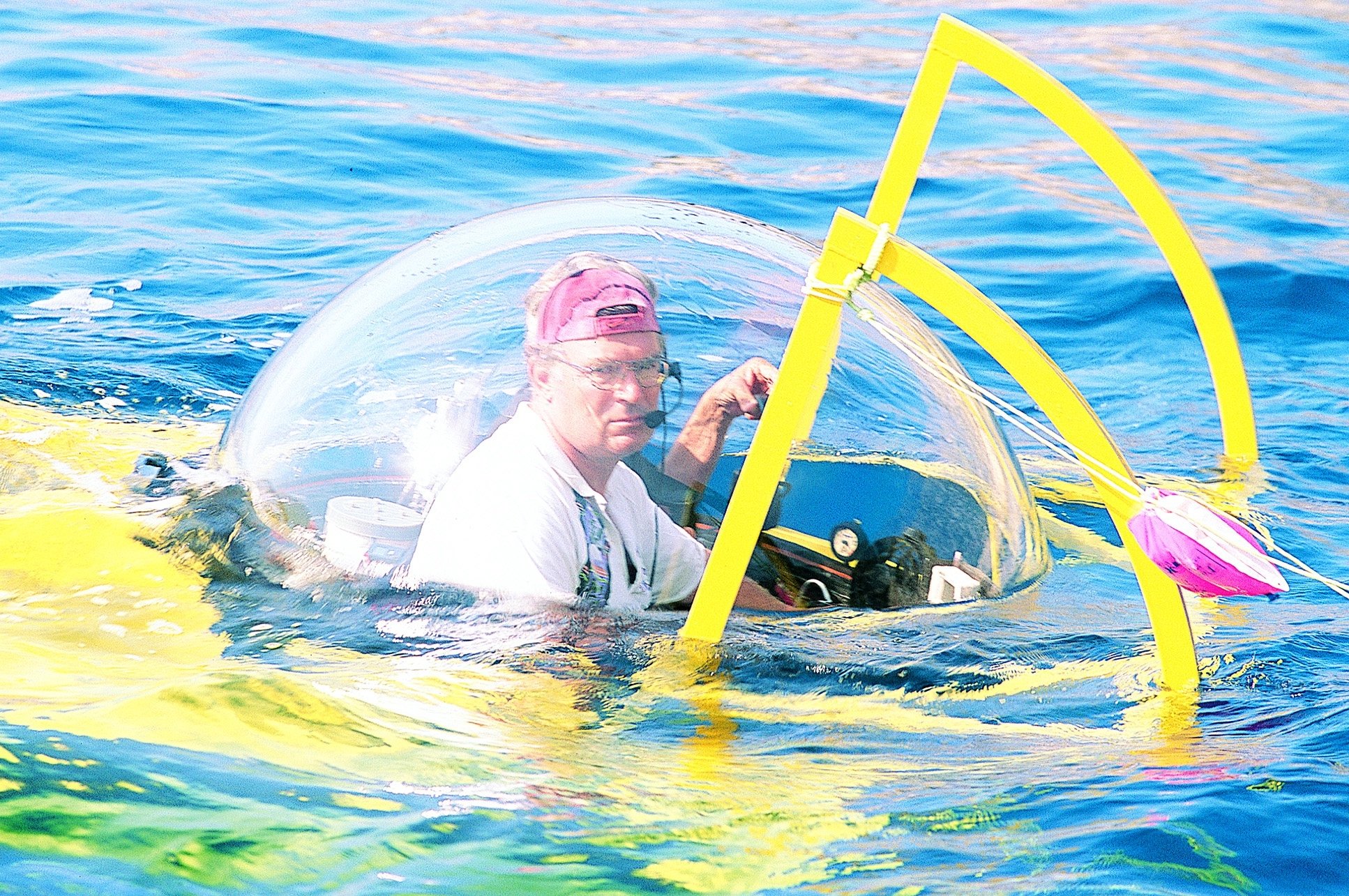 Photo shows Prof. George Bass in a mini-submarine off the coast off Bodrum on Oct. 13, 2001. (FILE Photo)