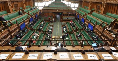 British Prime Minister Boris Johnson speaks during Prime Minister's Questions (PMQs) in the House of Commons in London, July 22, 2020. (AFP Photo)