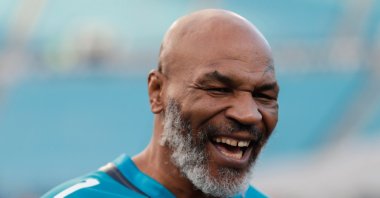 Former world heavyweight champion Mike Tyson before the start of the Tennessee Titans at Jacksonville Jaguars in Jacksonville, Florida on Sept. 19, 2019. (AFP Photo)