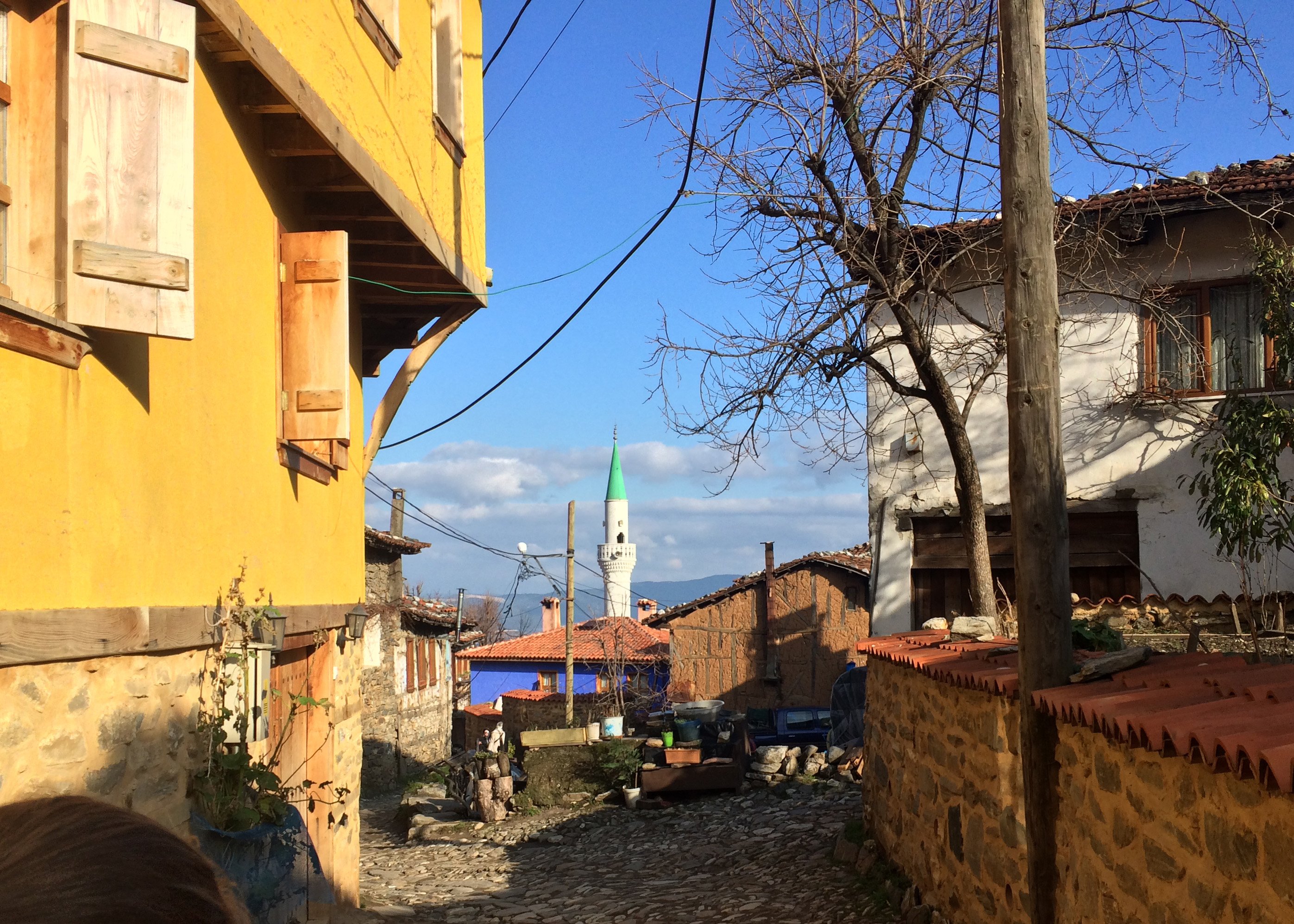 The colorful cobblestone streets of Cumalıkızık, in Bursa, Turkey, Feb. 23, 2020. (Gabriela Akpaça / Daily Sabah)
