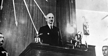 Ismet Inönü at the congress of the Republican People's Party in the late 1930s.