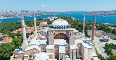 Ibrahim Hakkı Konyalı prevented destruction of the minarets of the Hagia Sophia, seen in this photo provided on July 22, 2020. (AA PHOTO)