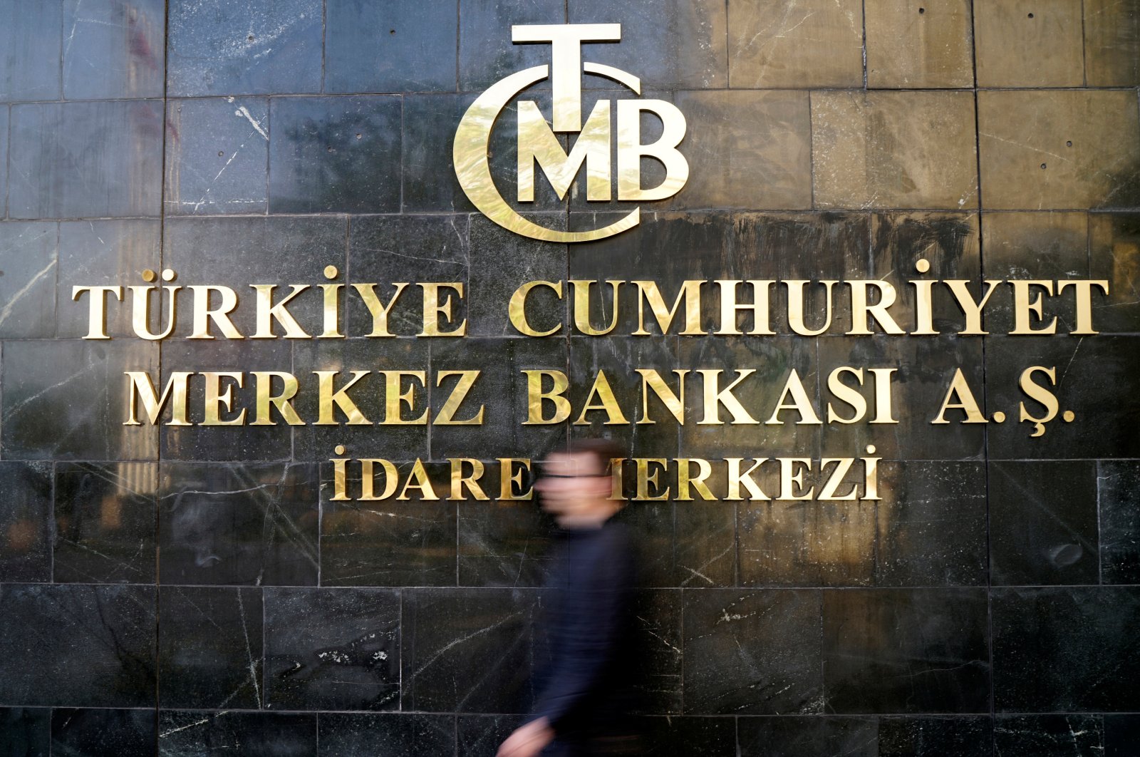 A man leaves the Central Bank of the Republic of Turkey's (CBRT) headquarters in Ankara, Turkey, April 19, 2015. (Reuters Photo)