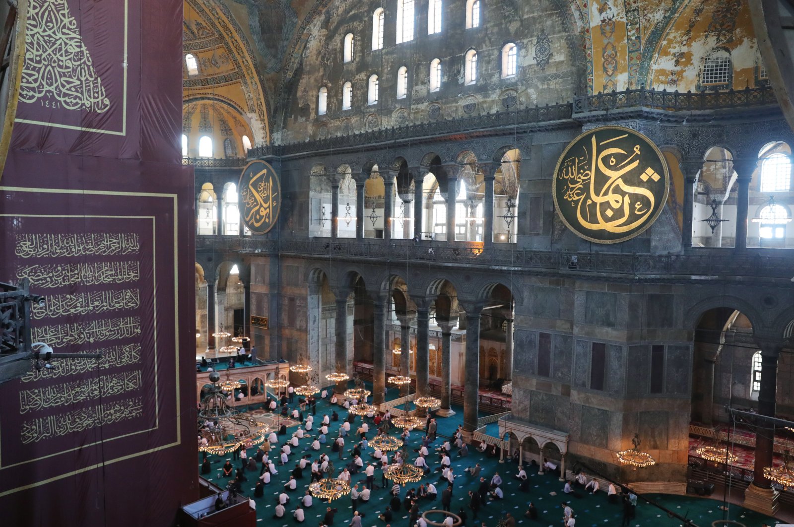 Istanbul's Hagia Sophia Mosque opened to the first prayers in 86 years on Friday with the participation of President Recep Tayyip Erdoğan, July 24, 2020. (AA Photo)