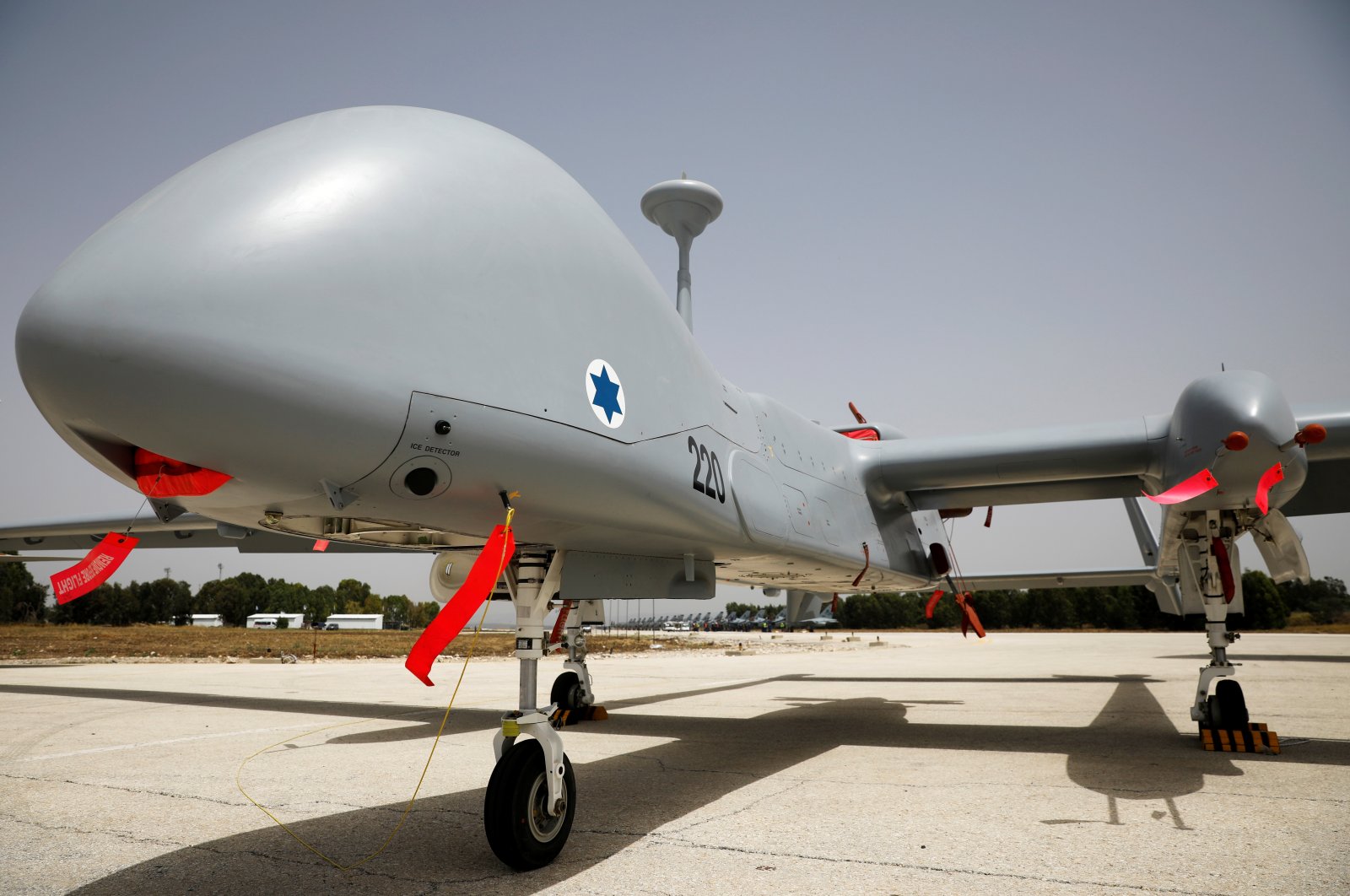 A drone is seen on display during the International Convention of Air Force Commanders, at the Tel Nof air force base in central Israel, May 23, 2018. (Reuters Photo)