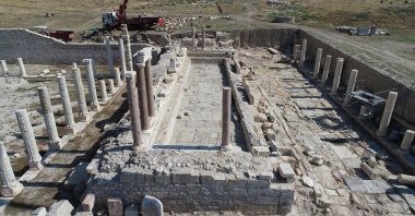 A general view of the monumental fountain, estimated to date back to the second century A.D, in the ancient city of Tripolis, Denizli, western Turkey, July 24, 2020. (DHA Photo)