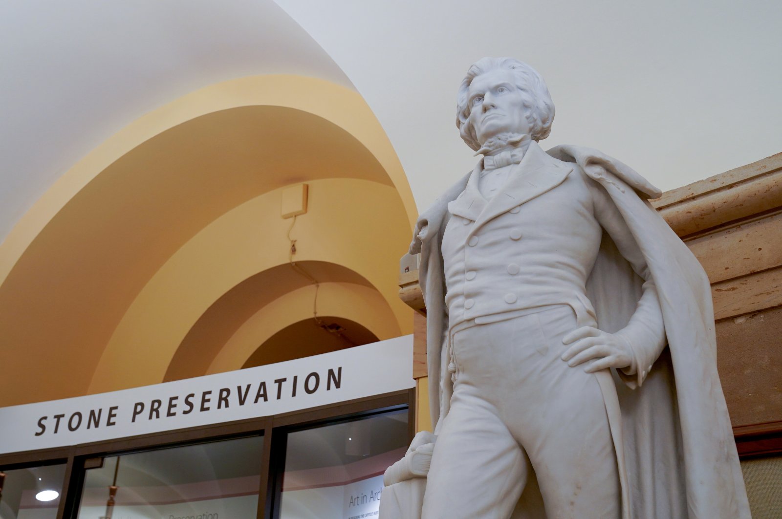 A statue of slavery advocate John C. Calhoun in the U.S. Capitol, Washington, U.S., July 23, 2020. (Reuters Photo)