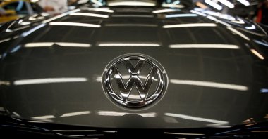 Volkswagen's logo is seen on a car on an assembly line at the carmaker's factory in Palmela, Portugal, Dec. 9, 2016. (Reuters Photo)