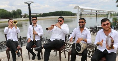 Roma musicians perform in an undisclosed location on July 27, 2020. (AA Photo)