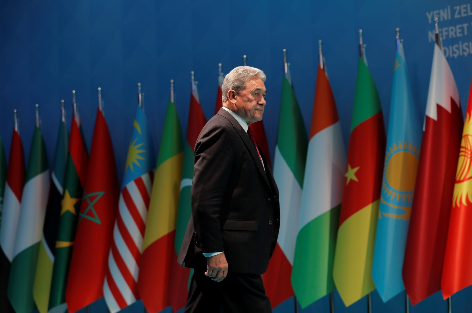 New Zealand's Foreign Minister Winston Peters arrives at a news conference after he attended an emergency meeting of the Organisation of Islamic Cooperation (OIC) in Istanbul, Turkey, March 22, 2019. (Reuters Photo)