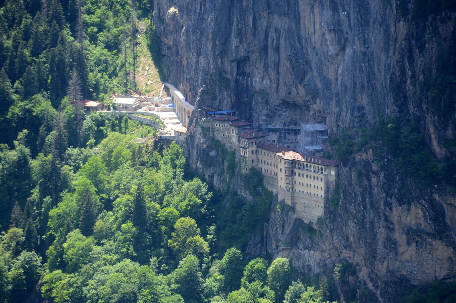 The Sümela Monastery in the Maçka district of northern Trabzon province, Turkey, July 27, 2020. (DHA Photo)