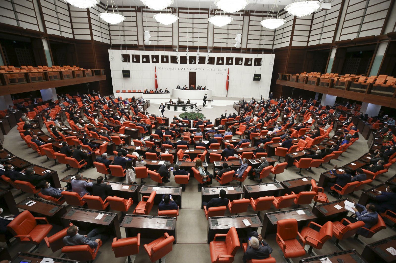 The General Assembly of the Turkish Parliament (TBMM) ratifies a social media regulation bill, Ankara, Turkey, July 29, 2020. (AA Photo)