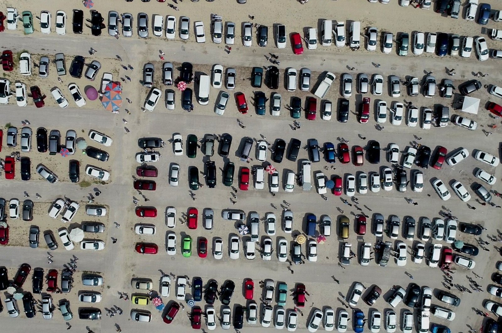 Used cars fill a used vehicle market in northwestern Bursa province, Turkey, July 26, 2020. (IHA Photo)