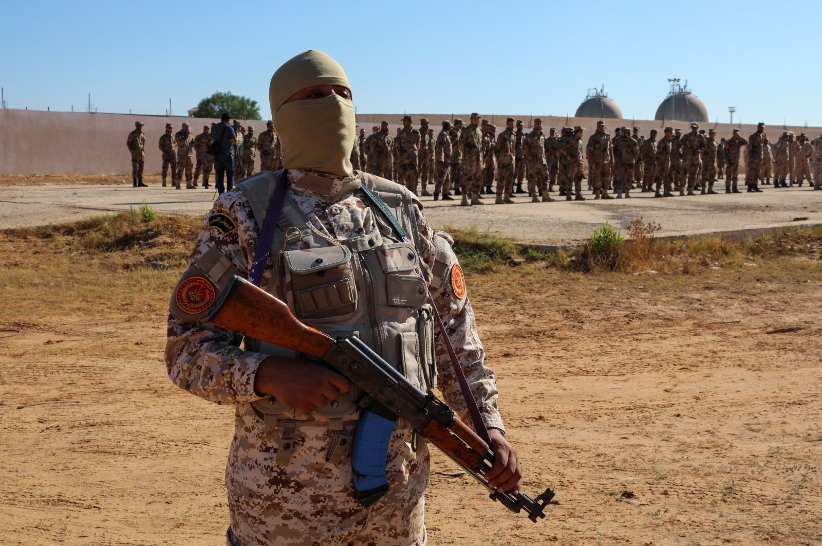 Members of the Petroleum Facilities Guard are seen at the Azzawiya oil refinery, in Zawiyah, west of Tripoli, Libya July 23, 2020. (Reuters File Photo)