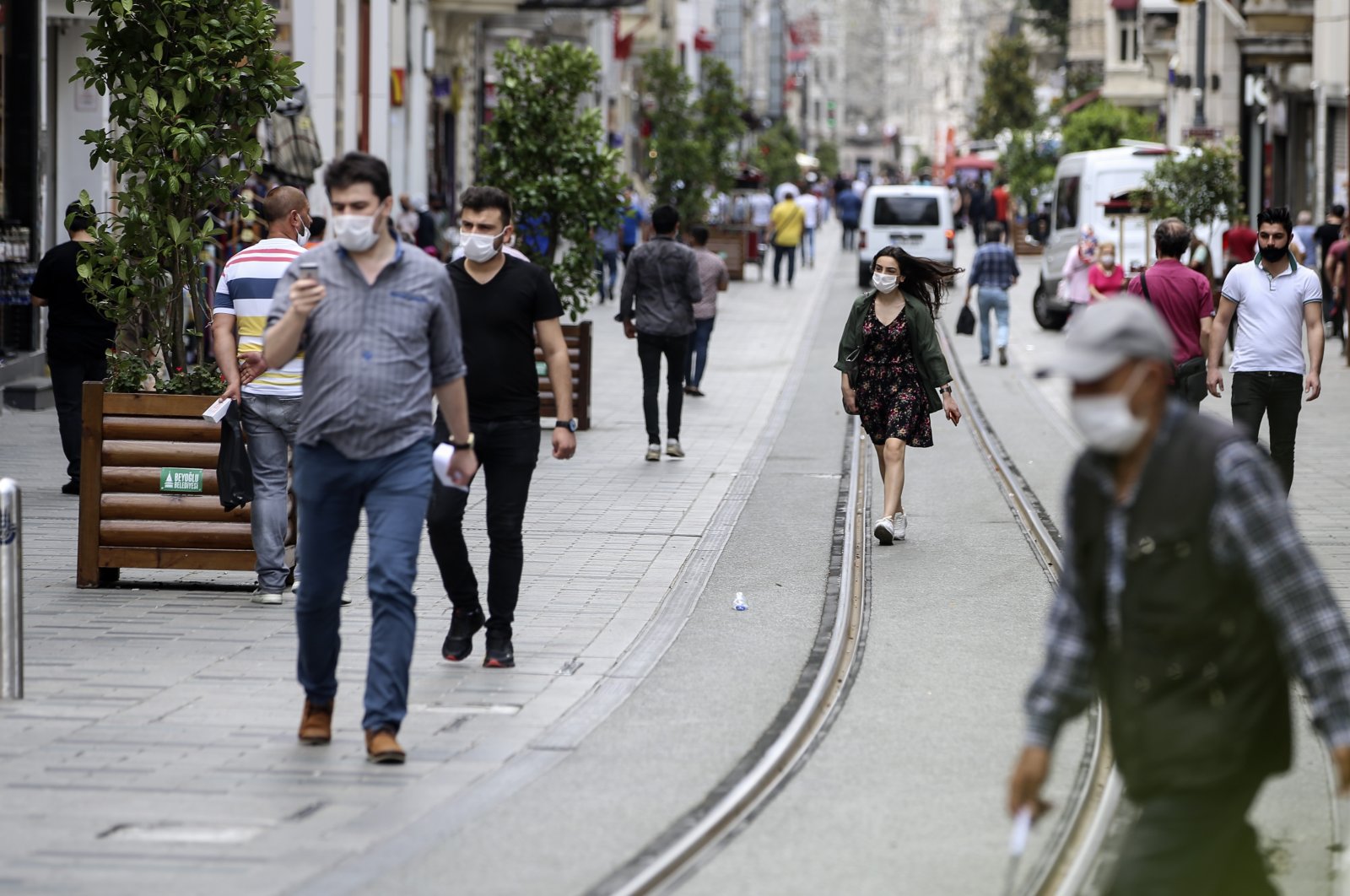 People take a walk in the Beyoğlu district of Istanbul, July 30, 2020. (AA File Photo)