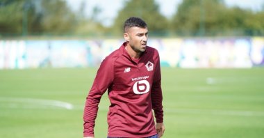 Turkish forward Burak Yılmaz trains with LOSC Lille after signing with the Ligue 1 club in Lille, France, Aug. 1, 2020. (DHA Photo)
