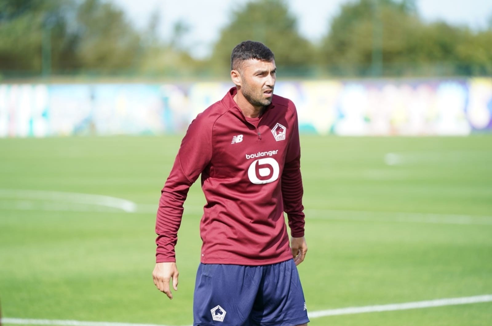 Turkish forward Burak Yılmaz trains with LOSC Lille after signing with the Ligue 1 club in Lille, France, Aug. 1, 2020. (DHA Photo)